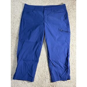 Eddie Bauer Outdoor Capri Women 12 Navy Blue Quick Dry Zippered Cargo Hiking